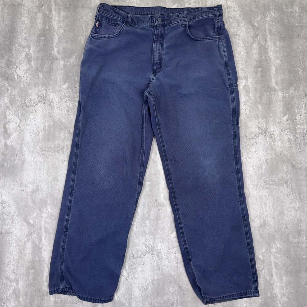 Carhartt FR Relaxed Fit Pants Mens 38x32 Blue Straight Leg Carpenter Utility